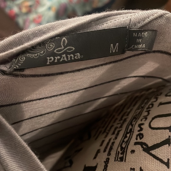 PrAna Dress Medium Rouched Black Striped - Picture 5 of 5